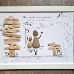 Godmother, godmother, godfather, godfather, christening gift, childminder, kindergarten teacher, farewell stone picture DinA4, personalizable