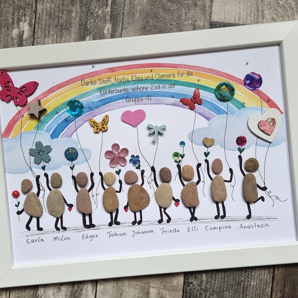 Kindergartenabschied, beste Erzieherinnen, kindergarten, Geschenk Abschied, Kita, Steinbild DinA4, personalisierbar