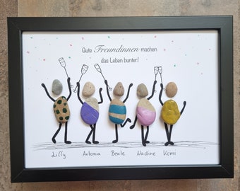 Beste Freundin, Lieblingsmensch,  Freundinnen, Schwester, Geschenk, Kollegin, beste Freunde, Freundschaft, Steinbild, DinA4 personalisierbar