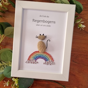dog keepsake, dog love, mourning, mourning gift, dog gift, rainbow dog, special keepsake gift, stone picture