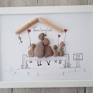 Family picture, stone picture DinA4 freely customizable, gift, wedding gift, wedding, birth, family, golden wedding