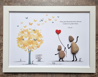 Kindergarten farewell, best teachers, kindergarten, farewell gift, daycare, stone picture DinA4, personalizable