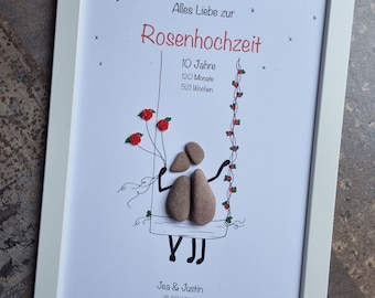 Gift for a Rose Wedding Anniversary, special gift for a 10th wedding anniversary, personalized gift for a Rose Wedding Anniversary, 10th wedding anniversary, gift