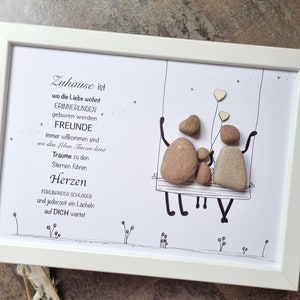 Topping out ceremony, moving in, home, wedding gift, stone picture DinA4 freely customizable, gift, family picture, family, Christmas gift