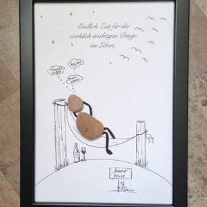 Gift pension, special gift for retirement, farewell colleague, colleague, personalized gift for retirement, pension, stone picture