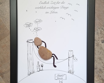 Regalo de jubilación, regalo especial de jubilación, despedida de colega, compañero de trabajo, regalo de jubilación personalizado, pensión, cuadro de piedra
