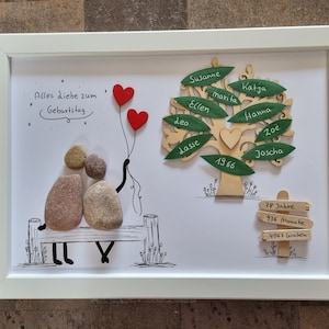 Regalo di compleanno, compleanno, regalo, nonna, nonno, fidanzata, vicino, immagine in pietra, buon compleanno, personalizzabile