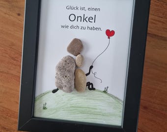 Uncle, birthday gift uncle, gift for the best uncle, godfather, godfather, best uncle, thank you stone picture,