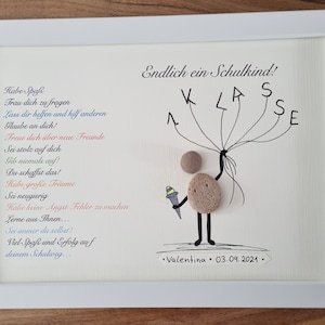 Início da escola imagem de pedra finalmente aluno escola presente escola DinA4 personalizável