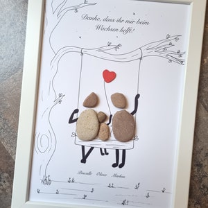 Family picture, stone picture DinA4 freely customizable, gift, wedding gift, wedding, birth, family, Christmas gift