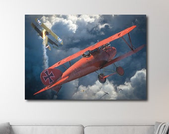 Albatros Dva Red Baron Manfred von Richthofen Empire First World War, poster poster, German Air Force World War One