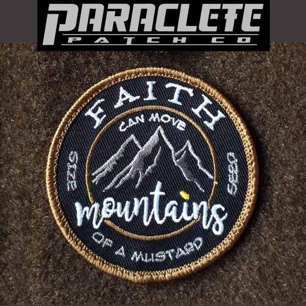 Faith Can Move Mountains - Tactical Scripture Christian Overland Patch 3" ParacletePatchCo