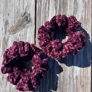 Burgundy Plum Velvet Scrunchie