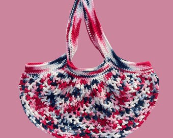 Cotton Market Bag in Nautical Ombre