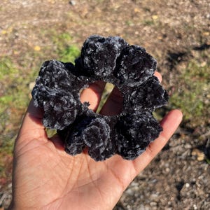 Sparkly Licorice Velour Scrunchie