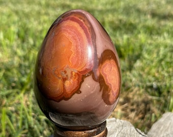 Large Polychrome Jasper Egg / crystal Carved Egg - Jasper | Yoga / Crystal Grid / Jasper Carving  - Desert Jasper - High Quality Crystal Egg