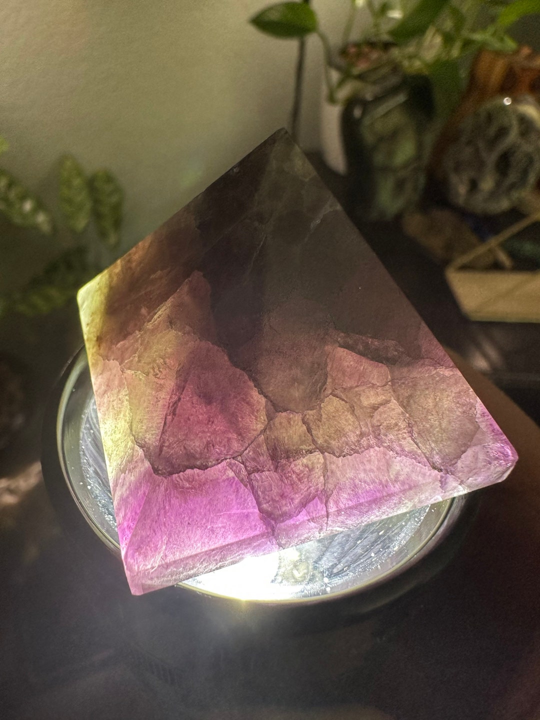 Fluorite Carved Pyramid / Natural Crystal Carving | Fluorite Hand ...