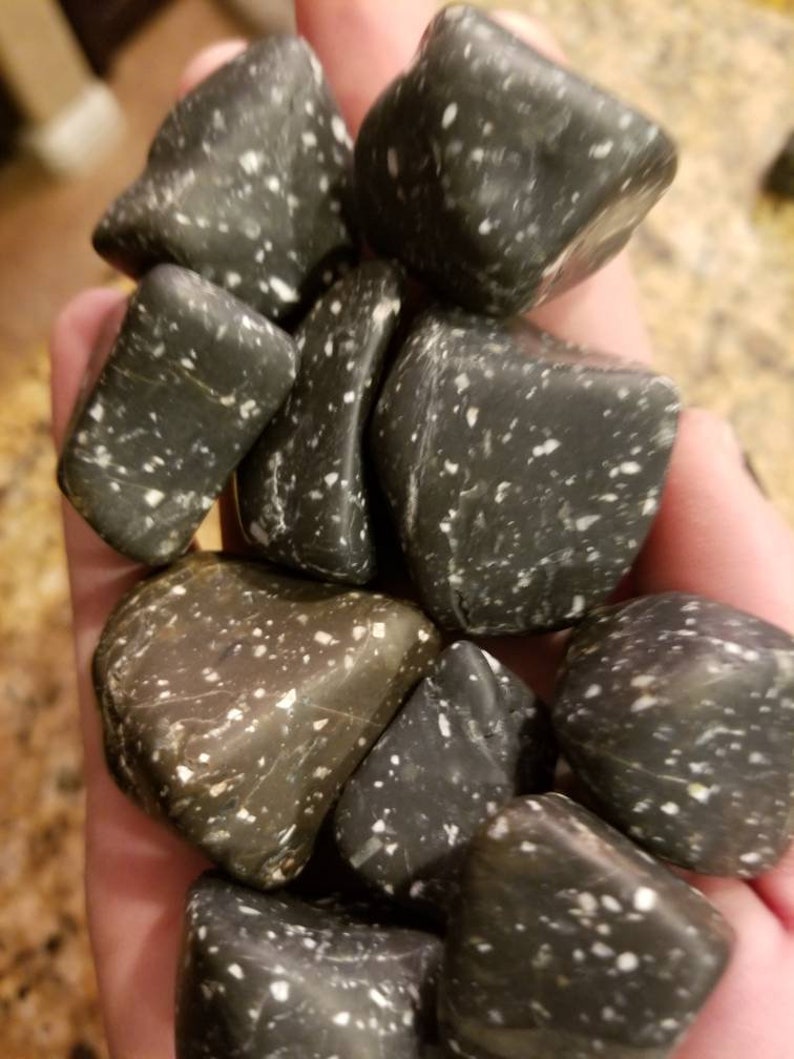 Black Spotted Jasper Tumbled Stone 1-Piece Spotted Jasper | Etsy