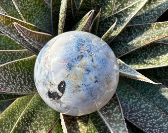 Plume / Dendritic Agate Druzy / Sphere - Crystal Healing - Yoga - Meditation - Agate - Crystal Sphere - Plume Agate - Healing Sphere / Zen
