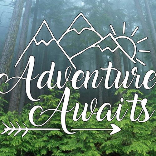 Adventure Awaits Mountains Decal Car Decal Vinyl Decal | Etsy