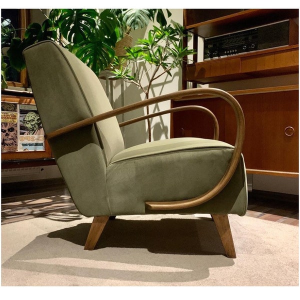 Fauteuil vintage par Jindrich Halabala, fauteuil Mid-Century