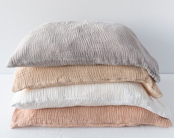 MUSLIN Organic cotton PILLOWCASE - naturally dyed with plants