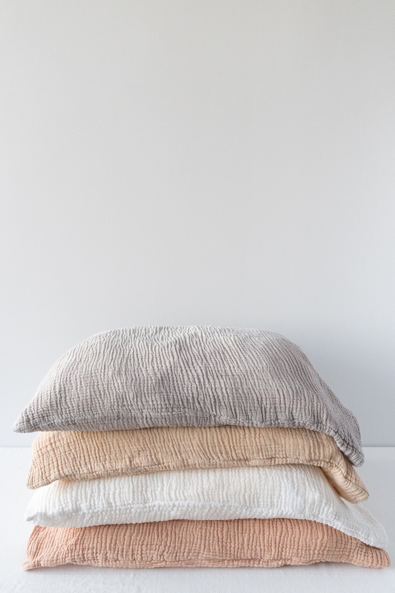 MUSLIN Organic cotton PILLOWCASE naturally dyed with plants image 1