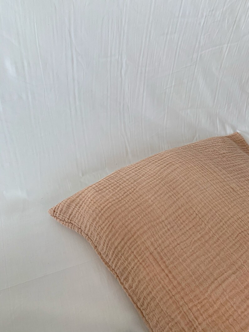 MUSLIN Organic cotton PILLOWCASE naturally dyed with plants Rose/Dusty pink