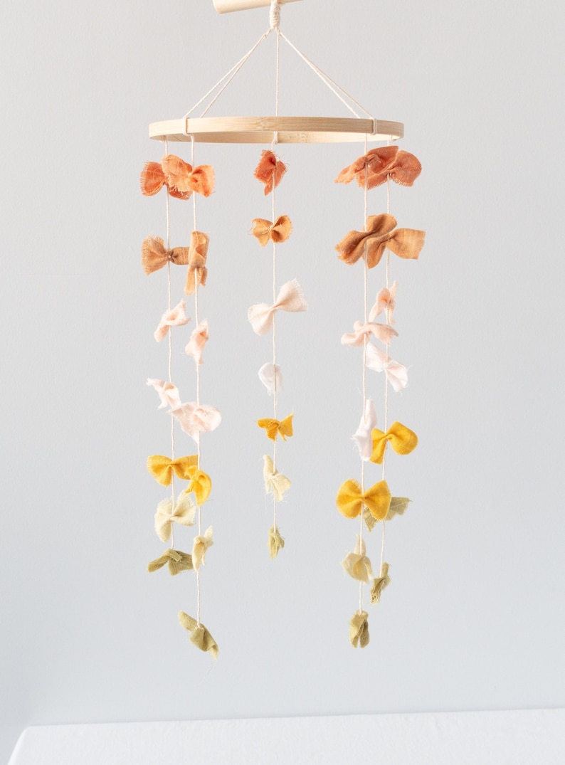 Delicate Baby Mobile Botanical dyes for minimalistic decor image 1