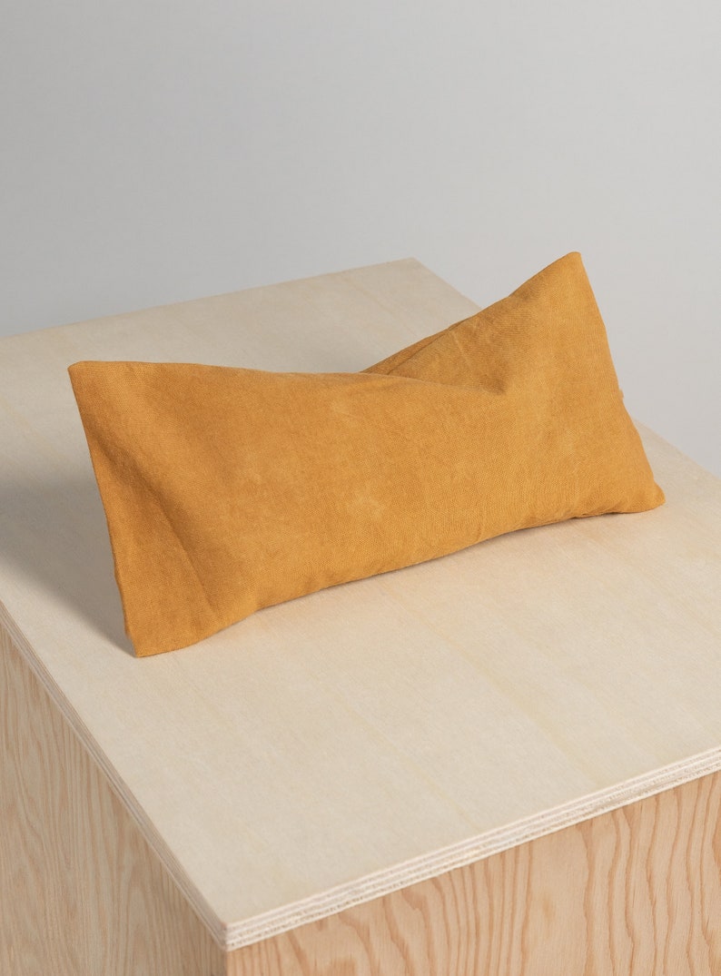 Natural Aromatherapy Eye Pillow for Relaxation and Meditation Organic Lavender Mustard / Moutarde