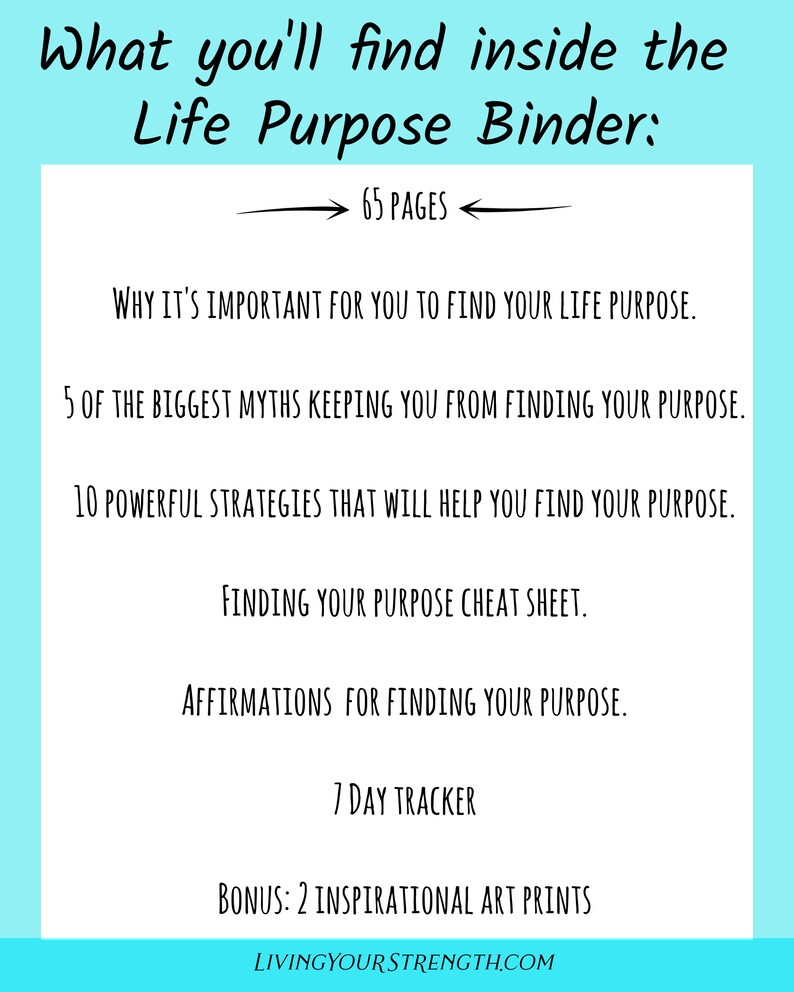 Finding Your Purpose Binder plus two inspirational art Etsy
