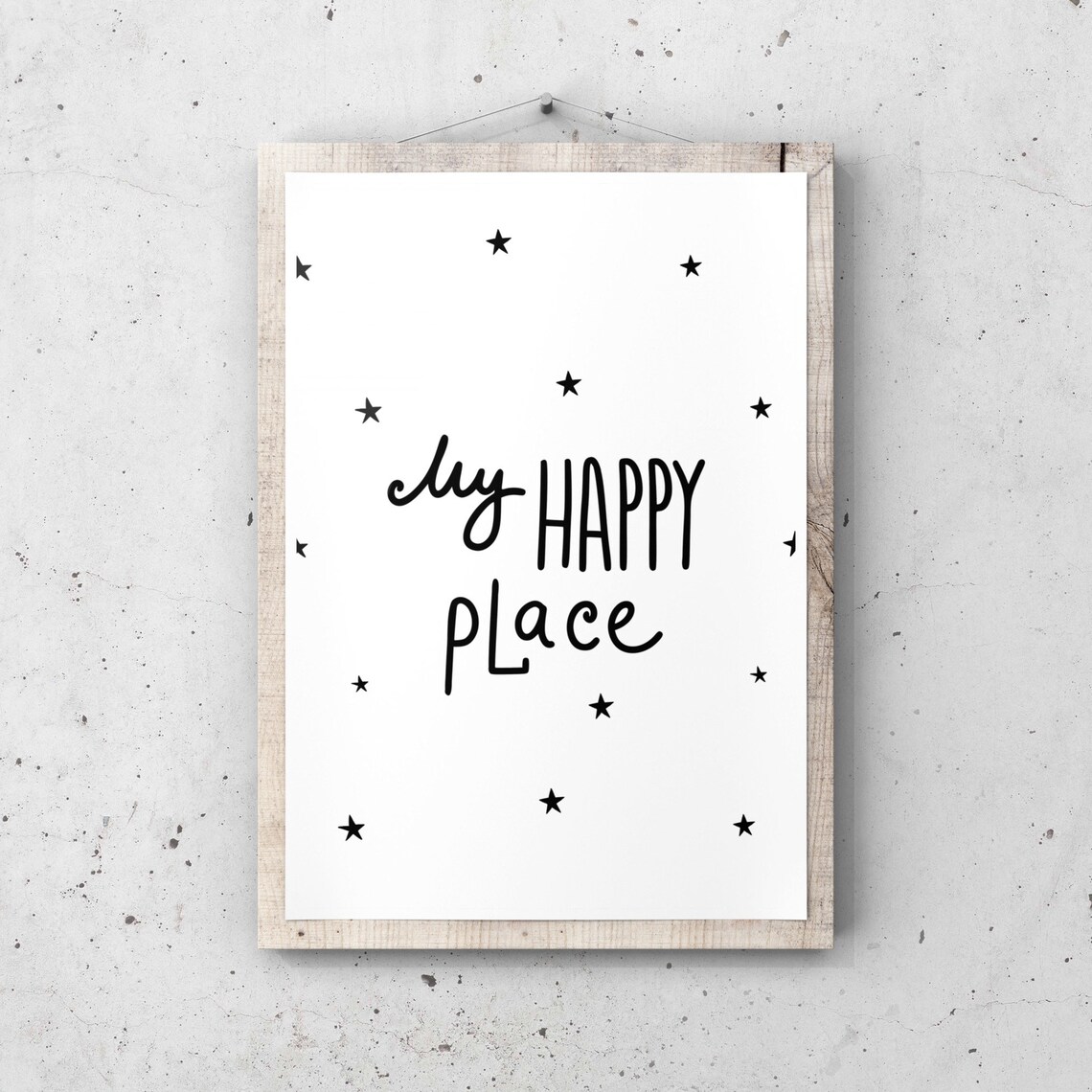 My Happy Place Printable Art, Printable Artwork, Inspirational ...