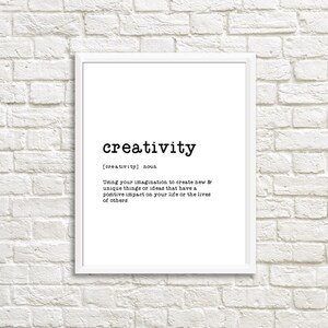 Creatività - arte stampabile, stampabile inspirational, arte per donne, stampa d&#39;arte parete, regalo per lei, 8x10 stampabile arte, arte della parete