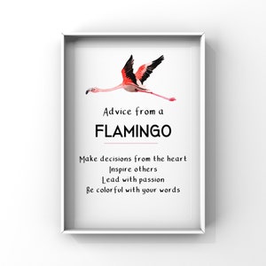 Advice From a Flamingo art print, Flamingo Digital Art, Flamingo Art, Animal Art Print, Animal Printable