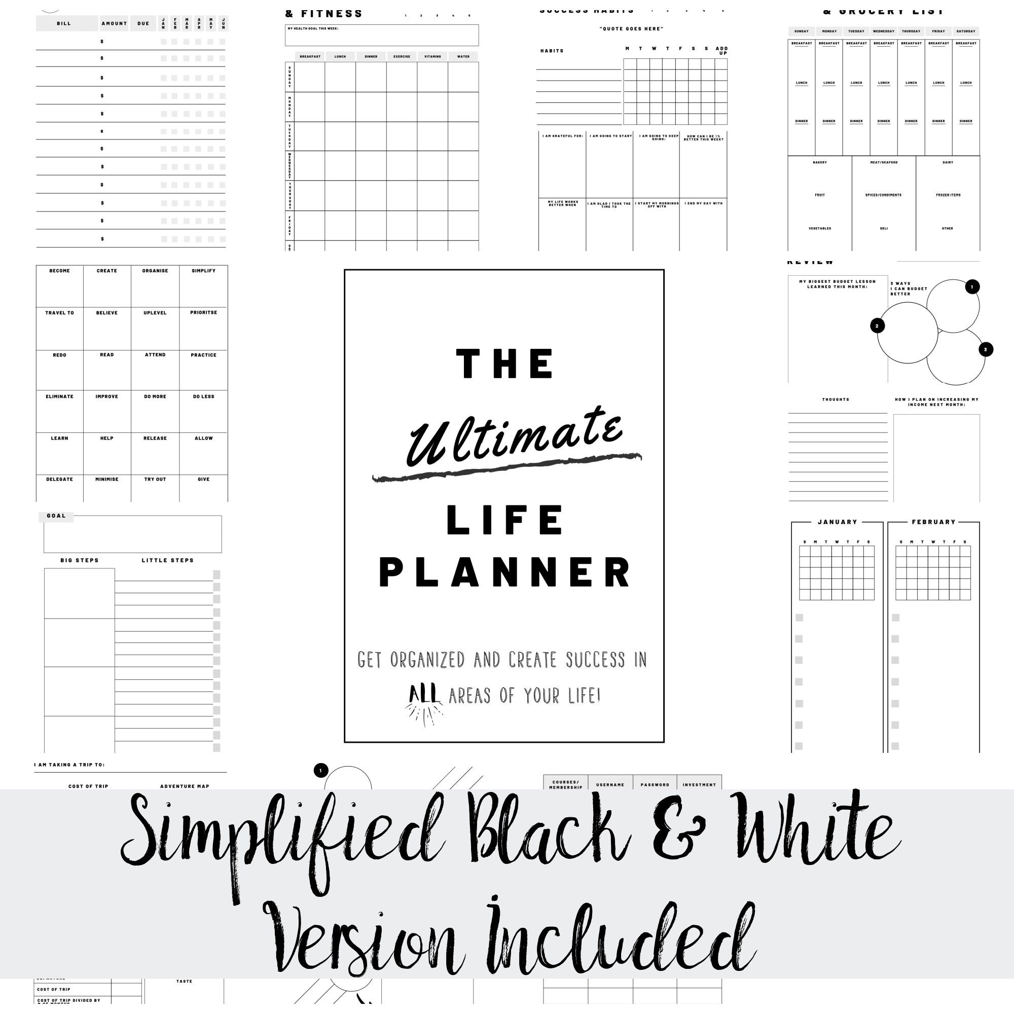 Life Planner, Goal Planner, Digital Planner, Printable Planner, Life