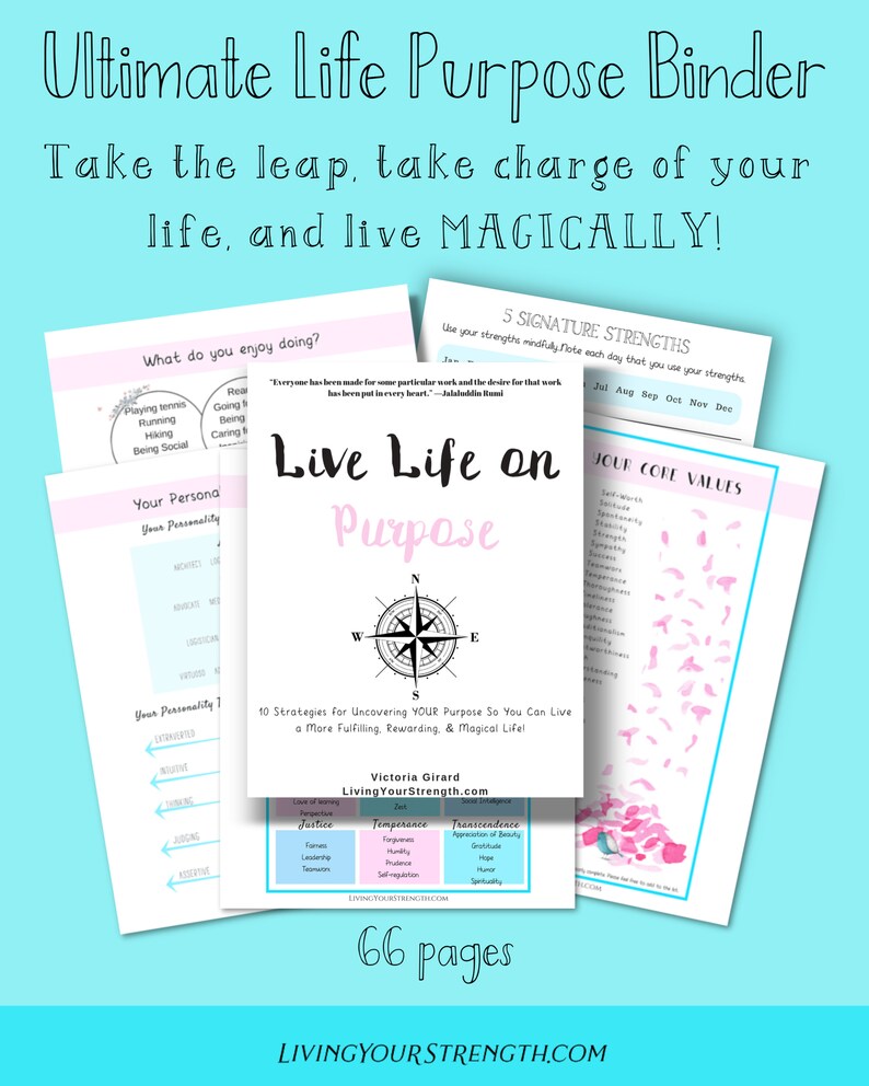 Finding Your Purpose Binder plus two inspirational art Etsy