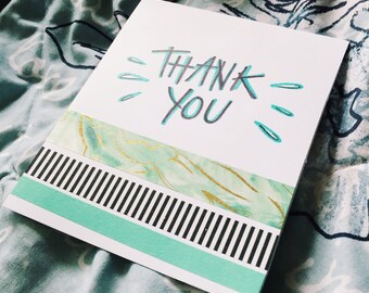 thank you card // aqua wave