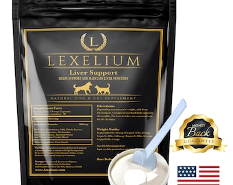 Suplemento de apoyo hepático Lexelium para perros y gatos / Polvo 100% natural / Ideal para desintoxicar / Ayuda a la función renal, hepática y de la piel
