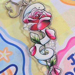 ROSE SNAKE | cute snake glitter keychain charm
