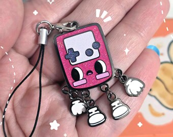 GAMEPAL - BERRY | gameboy enamel phone charm keychain accessory