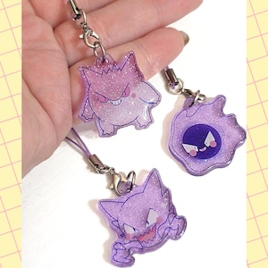 POCKET MONSTER  cute glitter keychain phone charms (1/2)
