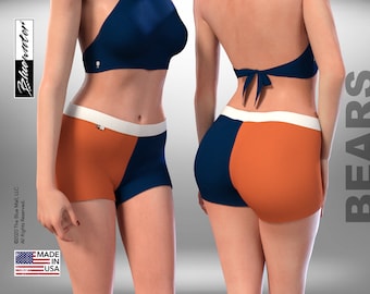 90+ Colors NFL Booty Shorts, Chicago Bears Red, Black, Green, Blue, White, Silver, Gold, Navy, Teal, Orange, Grey
