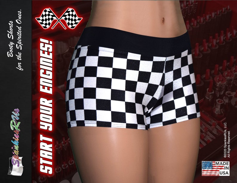 flag booty shorts