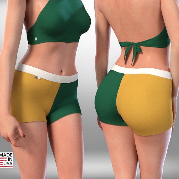 SPRING SALE! 90+ Colors NFL Booty Shorts, Green Bay Packers Red, Black, Green, Blue, White, Silver, Gold, Navy, Teal, Orange, Grey