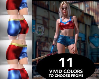 SPRING SALE! Mix and Match Superhero Inspired Designer Made Metallic Fashion Booty Shorts "Superhero" Edition