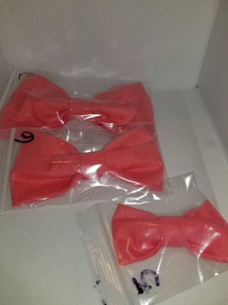 Bright and glittery dogcat bows and bowties for collar