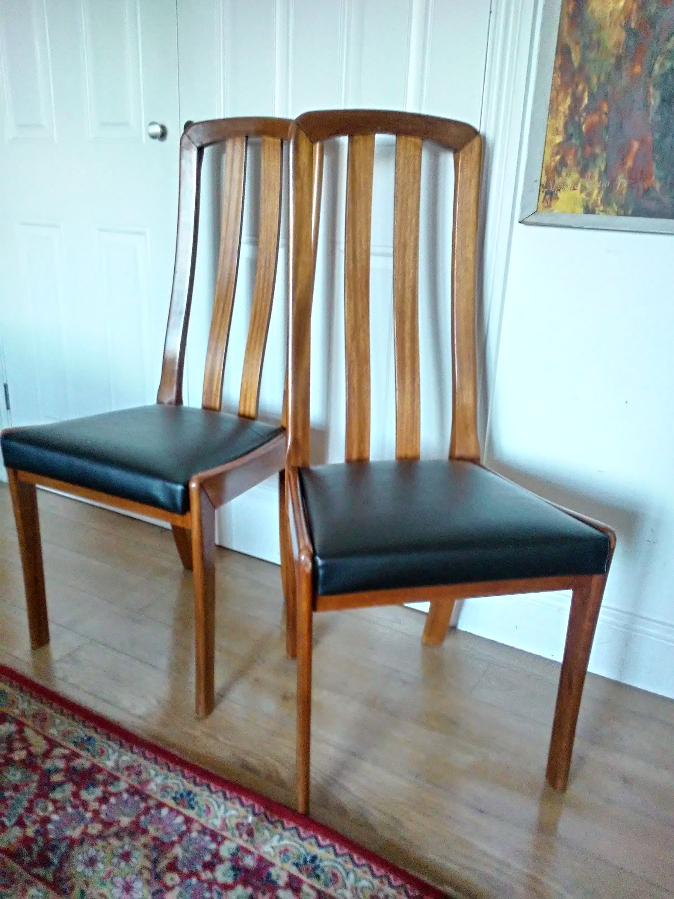 Two available Meredew teak and vinyl dining chairs retro Etsy