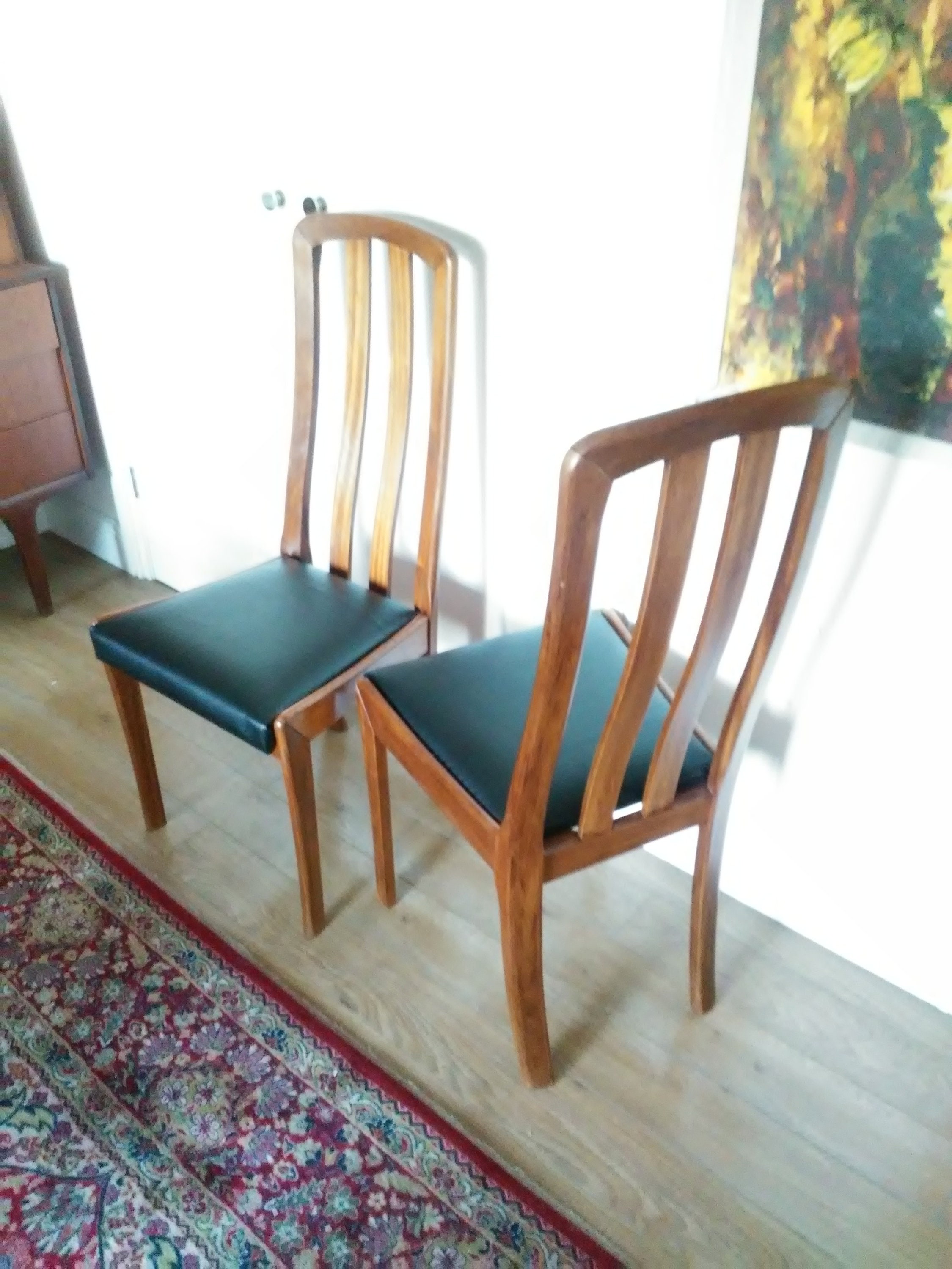 Two available Meredew teak and vinyl dining chairs retro Etsy