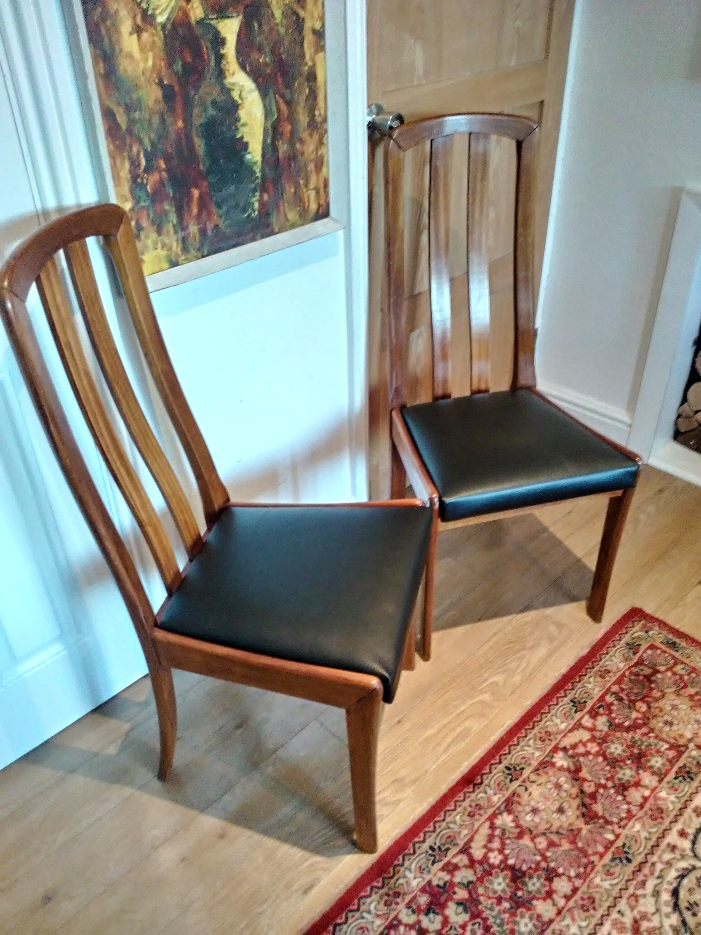 Two available Meredew teak and vinyl dining chairs retro Etsy