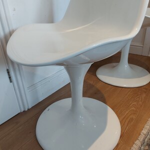 Chair swivel sold as pair glass fibre tulip round base retro vintage mid century bild 5